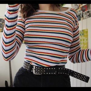 Brandy Melville rainbow striped long sleeve